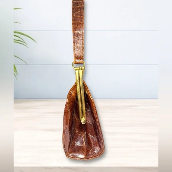 Vintage 1940’s-50’s - Genuine Crocodile Leather Women's Bag & Coin Purse - Picture 5 of 15